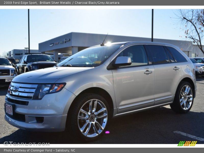 Brilliant Silver Metallic / Charcoal Black/Grey Alcantara 2009 Ford Edge Sport