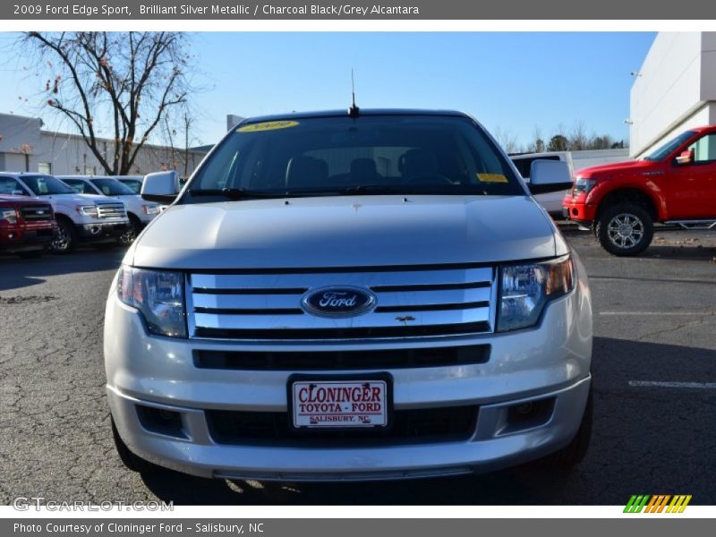 Brilliant Silver Metallic / Charcoal Black/Grey Alcantara 2009 Ford Edge Sport