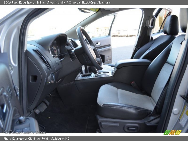 Brilliant Silver Metallic / Charcoal Black/Grey Alcantara 2009 Ford Edge Sport