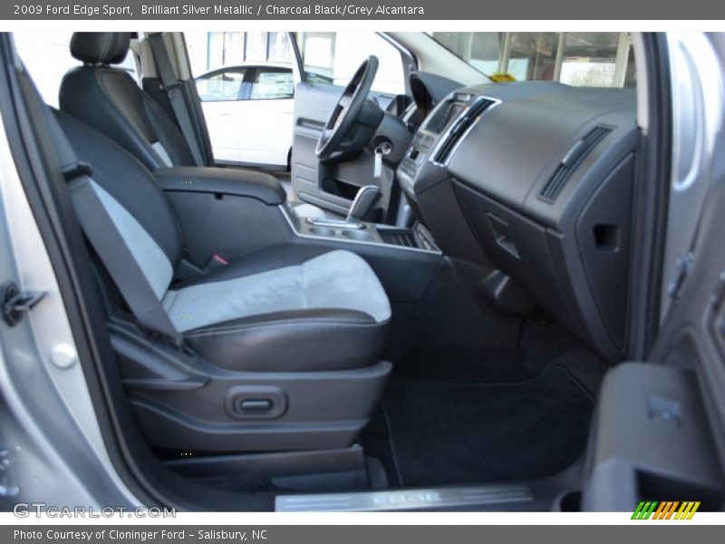 Brilliant Silver Metallic / Charcoal Black/Grey Alcantara 2009 Ford Edge Sport
