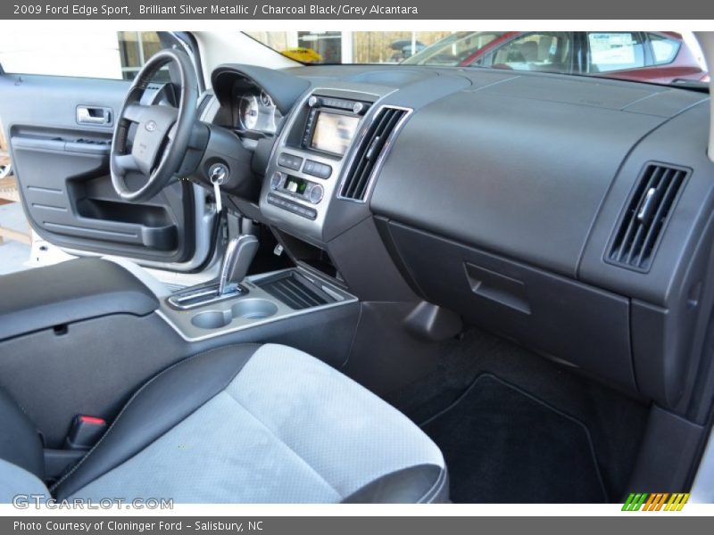 Brilliant Silver Metallic / Charcoal Black/Grey Alcantara 2009 Ford Edge Sport