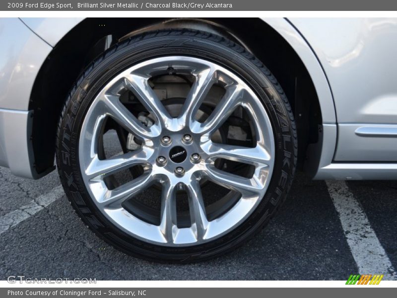 Brilliant Silver Metallic / Charcoal Black/Grey Alcantara 2009 Ford Edge Sport