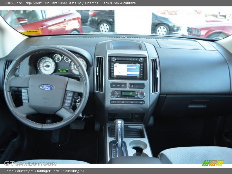 Brilliant Silver Metallic / Charcoal Black/Grey Alcantara 2009 Ford Edge Sport