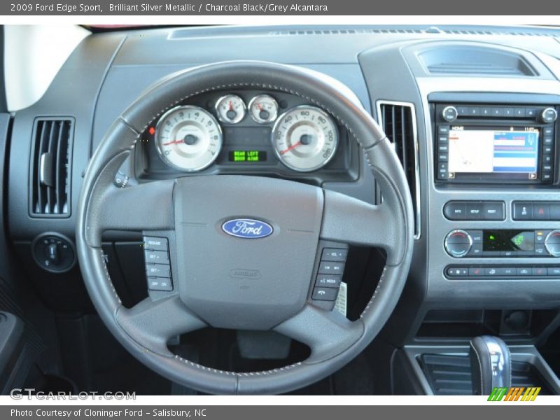 Brilliant Silver Metallic / Charcoal Black/Grey Alcantara 2009 Ford Edge Sport