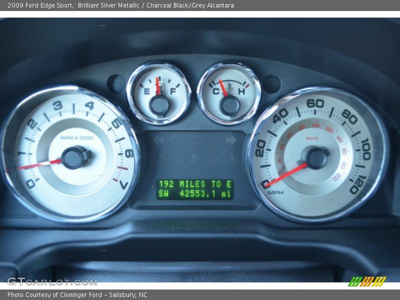 Brilliant Silver Metallic / Charcoal Black/Grey Alcantara 2009 Ford Edge Sport