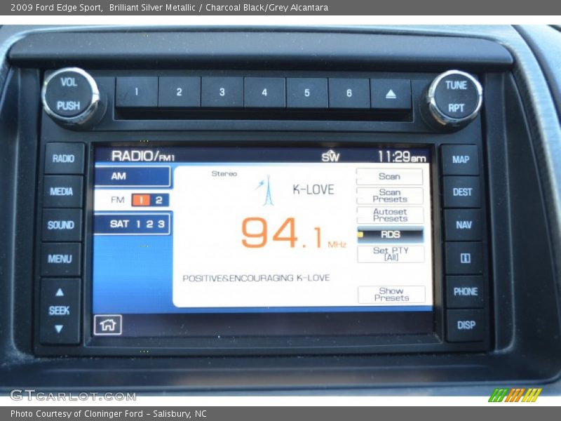 Brilliant Silver Metallic / Charcoal Black/Grey Alcantara 2009 Ford Edge Sport