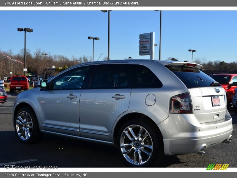 Brilliant Silver Metallic / Charcoal Black/Grey Alcantara 2009 Ford Edge Sport