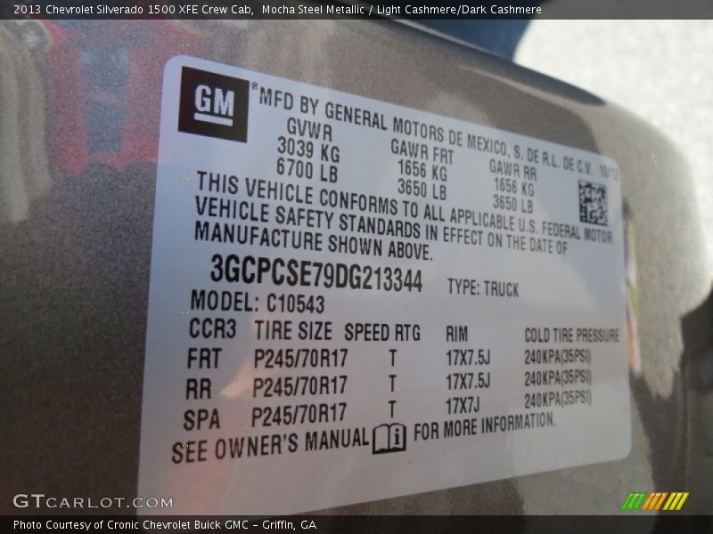 Mocha Steel Metallic / Light Cashmere/Dark Cashmere 2013 Chevrolet Silverado 1500 XFE Crew Cab