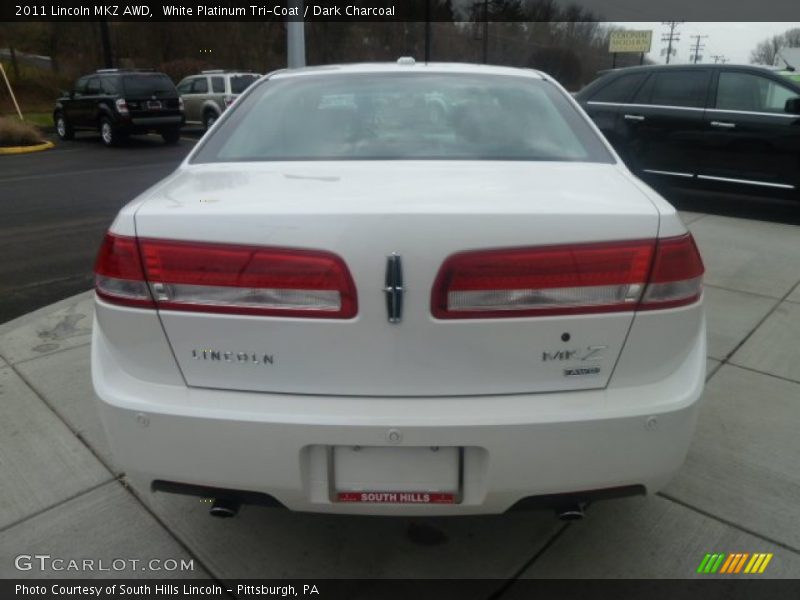 White Platinum Tri-Coat / Dark Charcoal 2011 Lincoln MKZ AWD