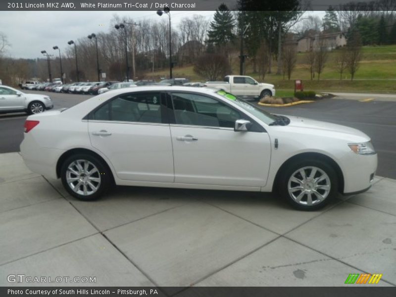 White Platinum Tri-Coat / Dark Charcoal 2011 Lincoln MKZ AWD