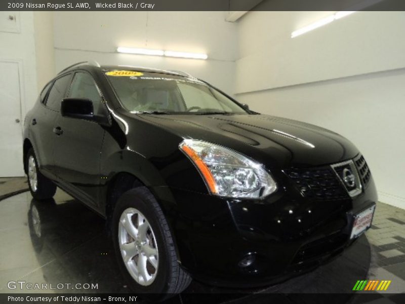 Wicked Black / Gray 2009 Nissan Rogue SL AWD