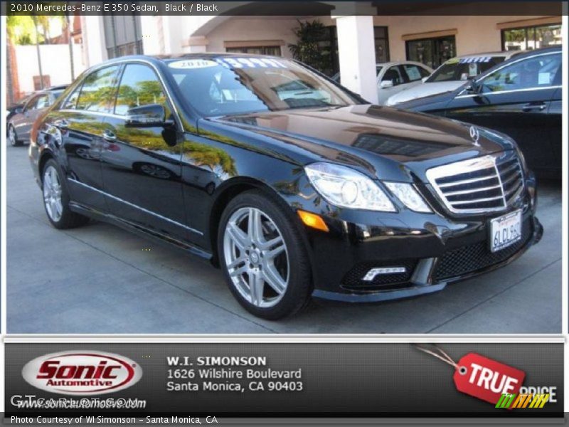 Black / Black 2010 Mercedes-Benz E 350 Sedan