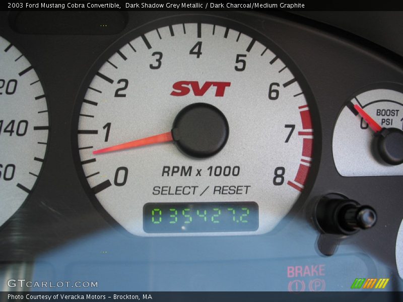 Dark Shadow Grey Metallic / Dark Charcoal/Medium Graphite 2003 Ford Mustang Cobra Convertible