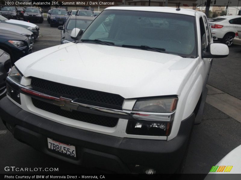 Summit White / Dark Charcoal 2003 Chevrolet Avalanche Z66