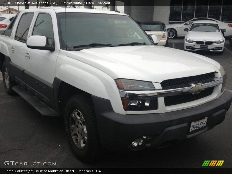 Summit White / Dark Charcoal 2003 Chevrolet Avalanche Z66