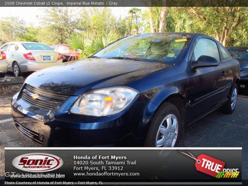 Imperial Blue Metallic / Gray 2008 Chevrolet Cobalt LS Coupe