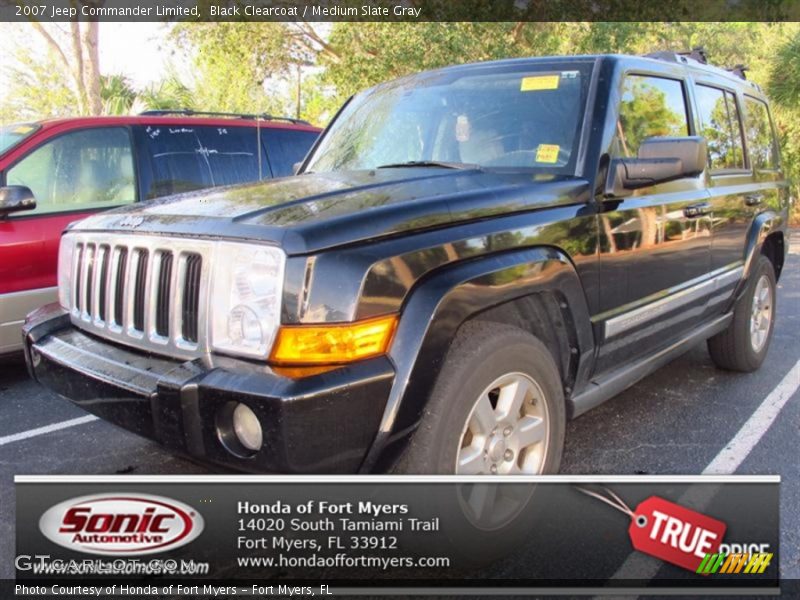 Black Clearcoat / Medium Slate Gray 2007 Jeep Commander Limited