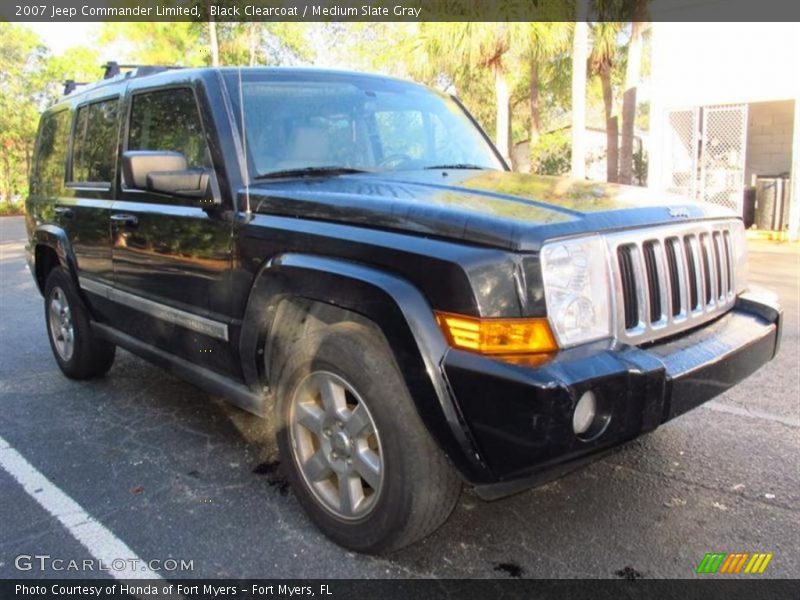 Black Clearcoat / Medium Slate Gray 2007 Jeep Commander Limited