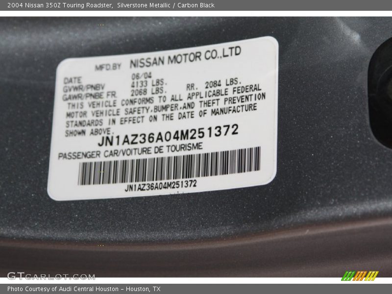 Silverstone Metallic / Carbon Black 2004 Nissan 350Z Touring Roadster