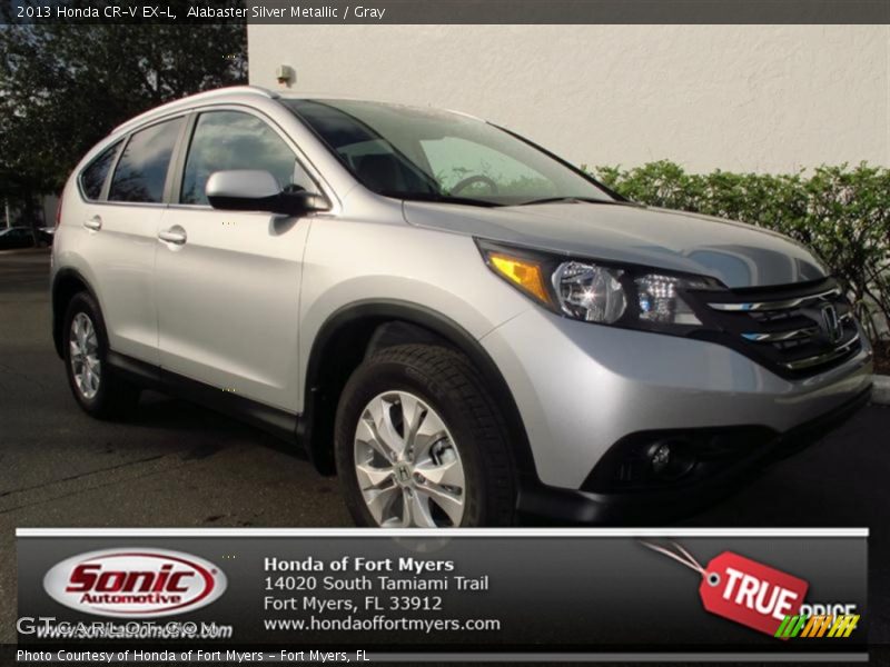 Alabaster Silver Metallic / Gray 2013 Honda CR-V EX-L