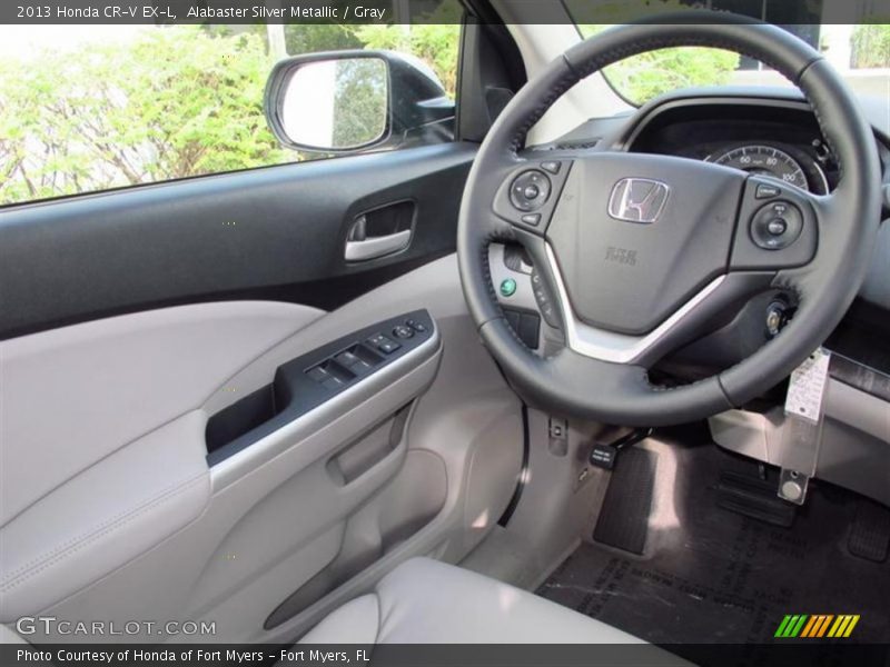 Alabaster Silver Metallic / Gray 2013 Honda CR-V EX-L