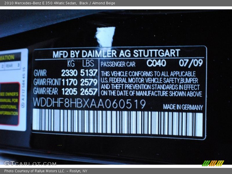 Black / Almond Beige 2010 Mercedes-Benz E 350 4Matic Sedan