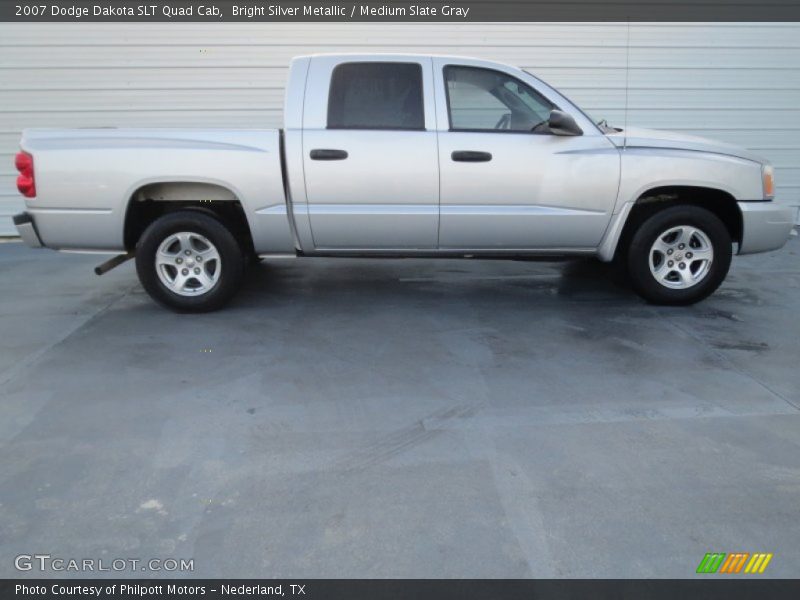 Bright Silver Metallic / Medium Slate Gray 2007 Dodge Dakota SLT Quad Cab