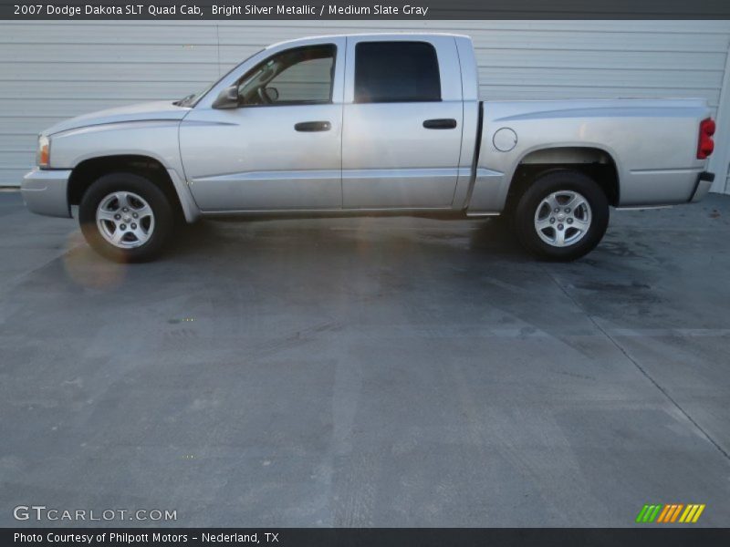 Bright Silver Metallic / Medium Slate Gray 2007 Dodge Dakota SLT Quad Cab