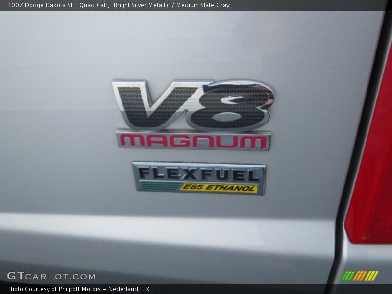 Bright Silver Metallic / Medium Slate Gray 2007 Dodge Dakota SLT Quad Cab