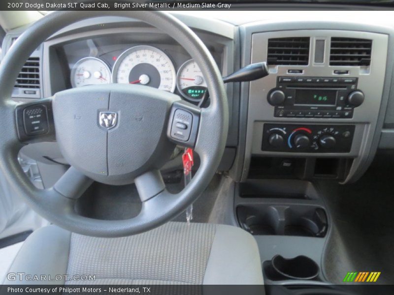 Bright Silver Metallic / Medium Slate Gray 2007 Dodge Dakota SLT Quad Cab