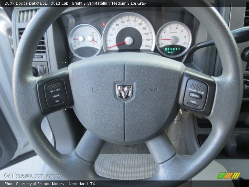 Bright Silver Metallic / Medium Slate Gray 2007 Dodge Dakota SLT Quad Cab