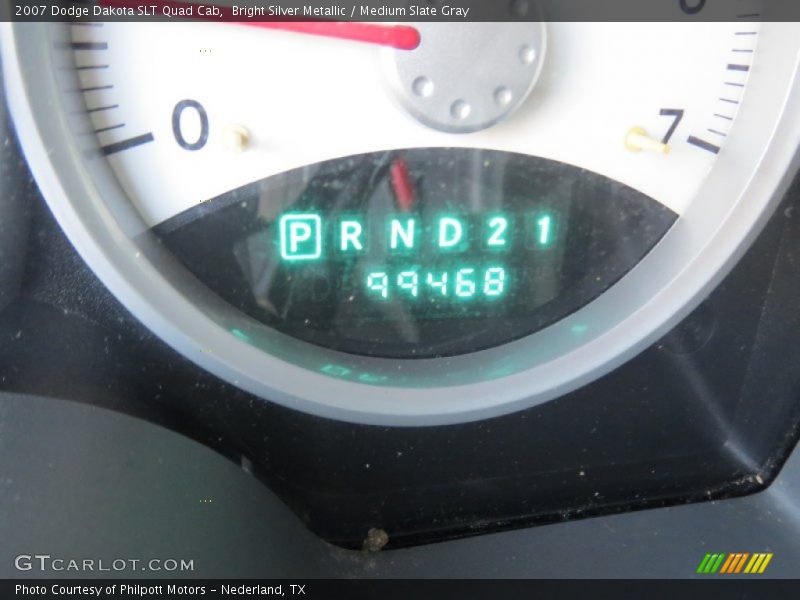 Bright Silver Metallic / Medium Slate Gray 2007 Dodge Dakota SLT Quad Cab
