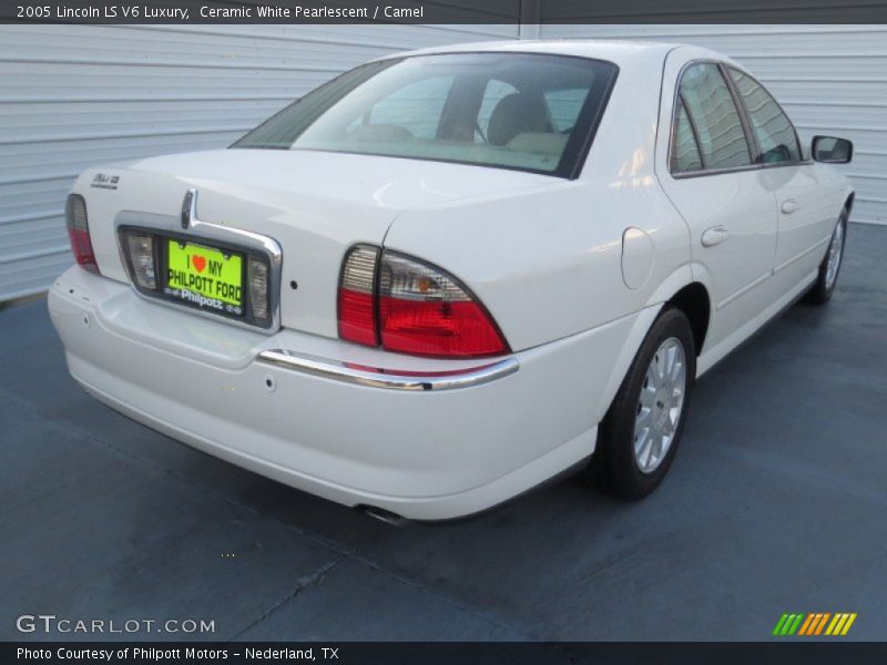 Ceramic White Pearlescent / Camel 2005 Lincoln LS V6 Luxury
