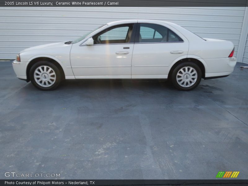 Ceramic White Pearlescent / Camel 2005 Lincoln LS V6 Luxury