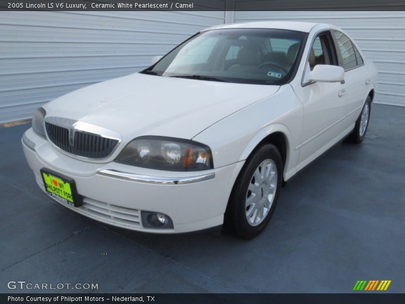 Ceramic White Pearlescent / Camel 2005 Lincoln LS V6 Luxury
