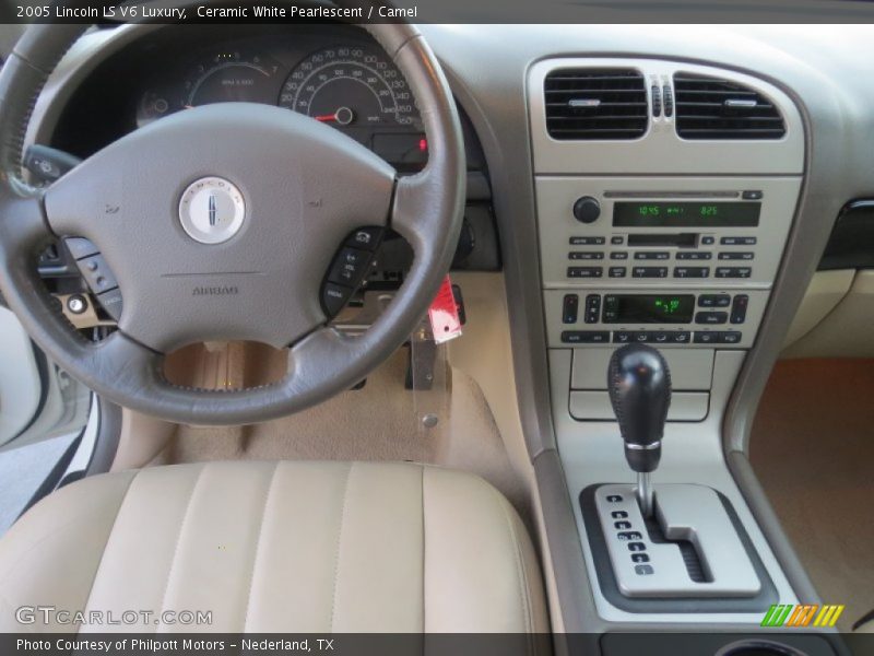 Ceramic White Pearlescent / Camel 2005 Lincoln LS V6 Luxury