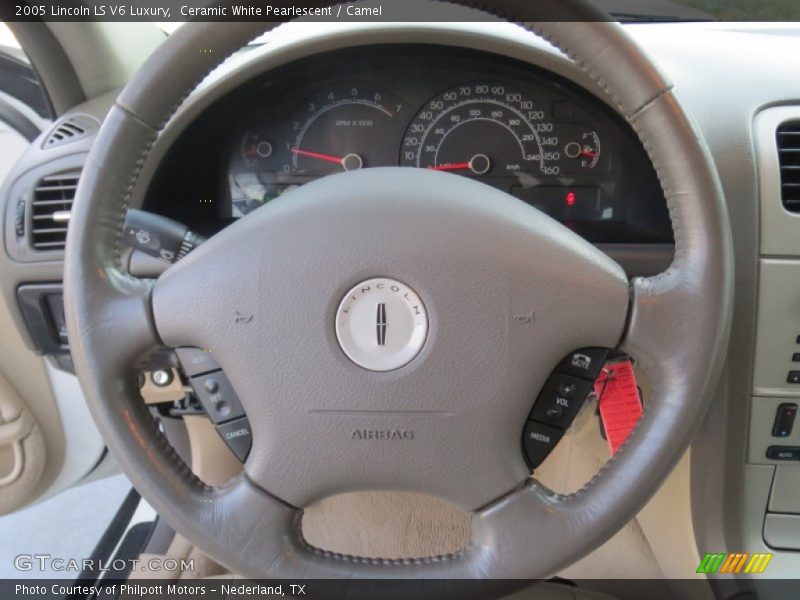 Ceramic White Pearlescent / Camel 2005 Lincoln LS V6 Luxury