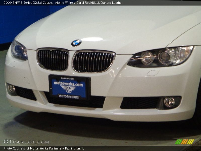 Alpine White / Coral Red/Black Dakota Leather 2009 BMW 3 Series 328xi Coupe