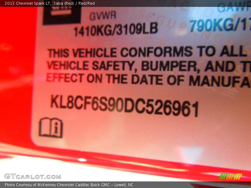 Salsa (Red) / Red/Red 2013 Chevrolet Spark LT