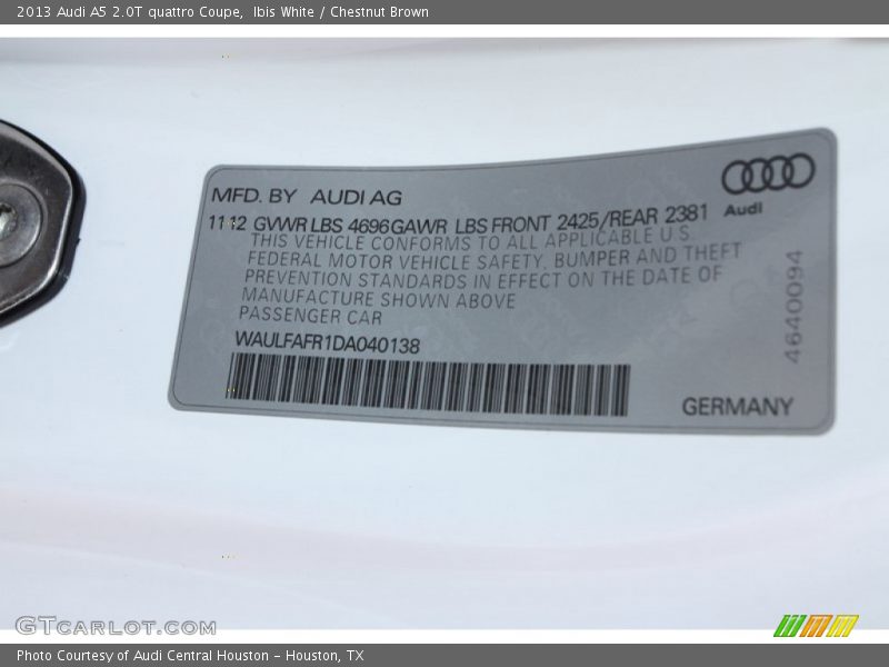 Ibis White / Chestnut Brown 2013 Audi A5 2.0T quattro Coupe