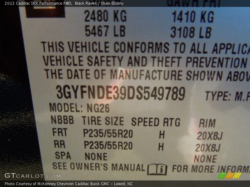 Black Raven / Shale/Ebony 2013 Cadillac SRX Performance FWD
