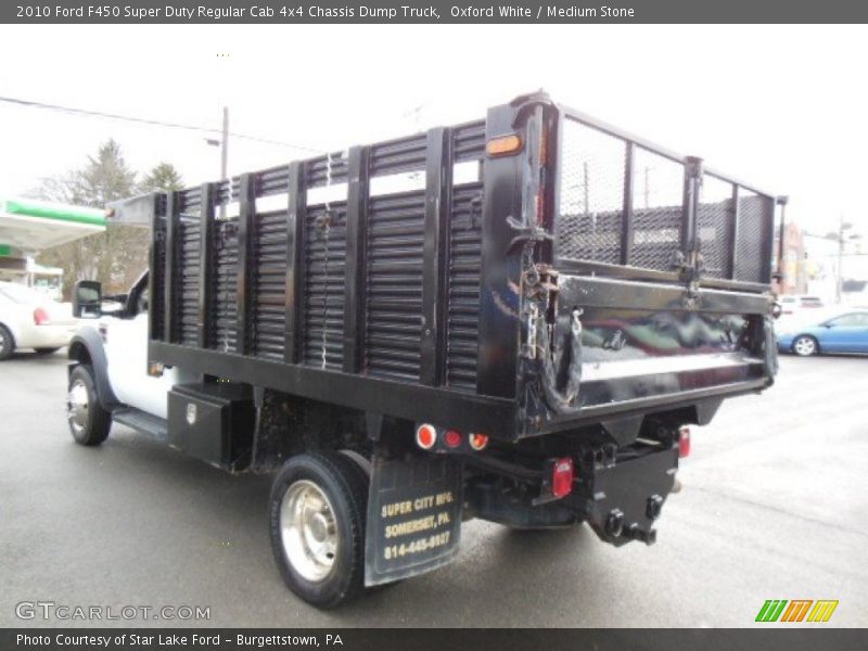 Oxford White / Medium Stone 2010 Ford F450 Super Duty Regular Cab 4x4 Chassis Dump Truck