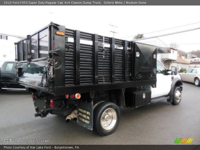 Oxford White / Medium Stone 2010 Ford F450 Super Duty Regular Cab 4x4 Chassis Dump Truck