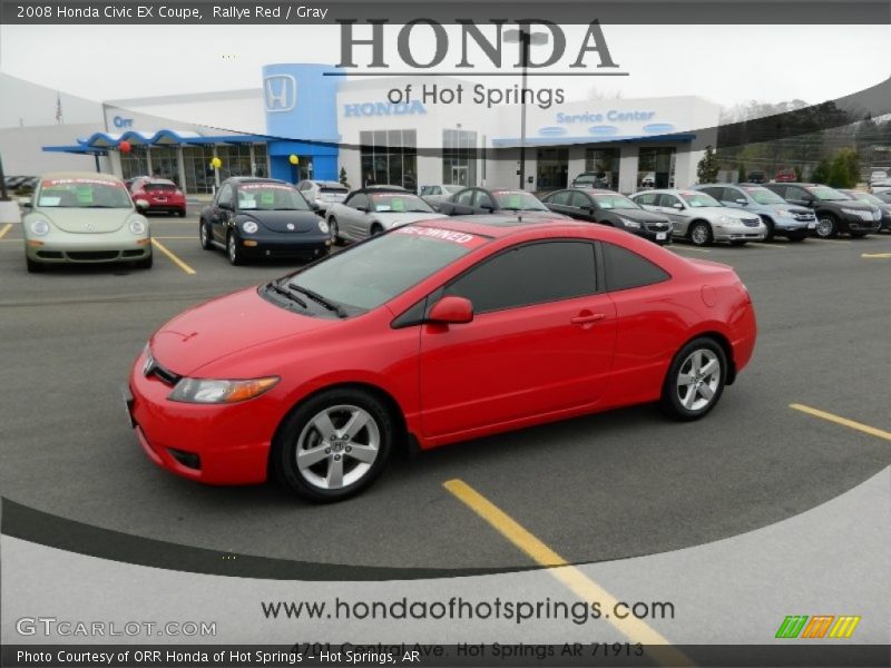 Rallye Red / Gray 2008 Honda Civic EX Coupe