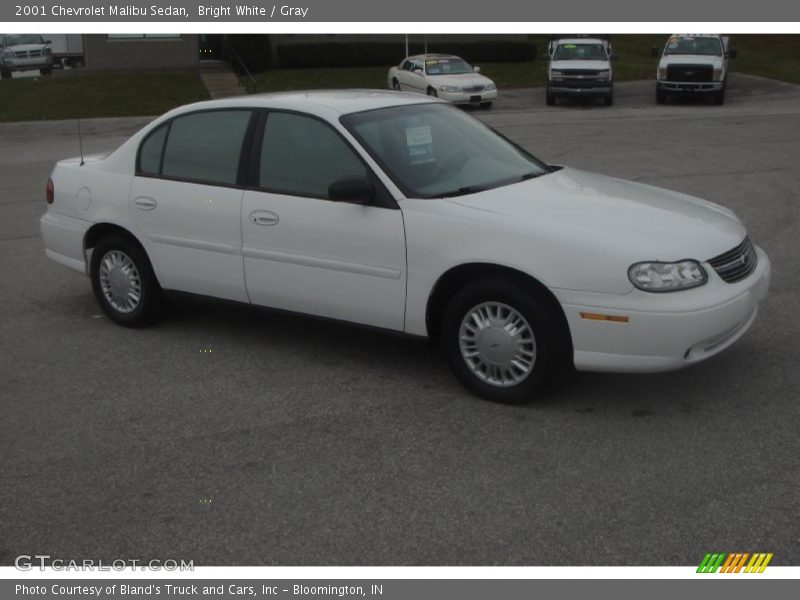 Bright White / Gray 2001 Chevrolet Malibu Sedan