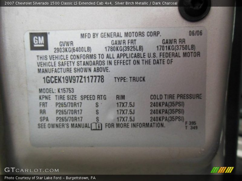 Silver Birch Metallic / Dark Charcoal 2007 Chevrolet Silverado 1500 Classic LS Extended Cab 4x4