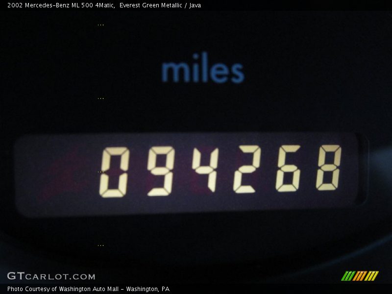 Everest Green Metallic / Java 2002 Mercedes-Benz ML 500 4Matic