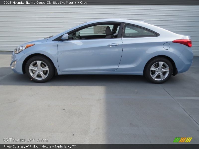 Blue Sky Metallic / Gray 2013 Hyundai Elantra Coupe GS