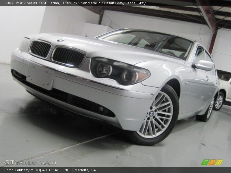 Titanium Silver Metallic / Basalt Grey/Flannel Grey 2004 BMW 7 Series 745Li Sedan