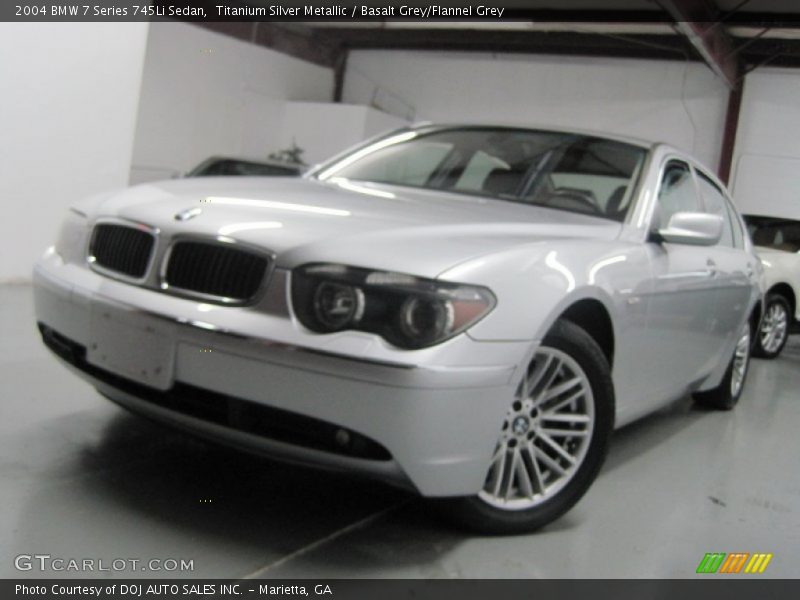 Titanium Silver Metallic / Basalt Grey/Flannel Grey 2004 BMW 7 Series 745Li Sedan